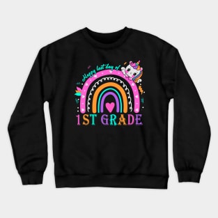 1st Grade Happy Last Day Of School Teacher Students Unicorn Crewneck Sweatshirt